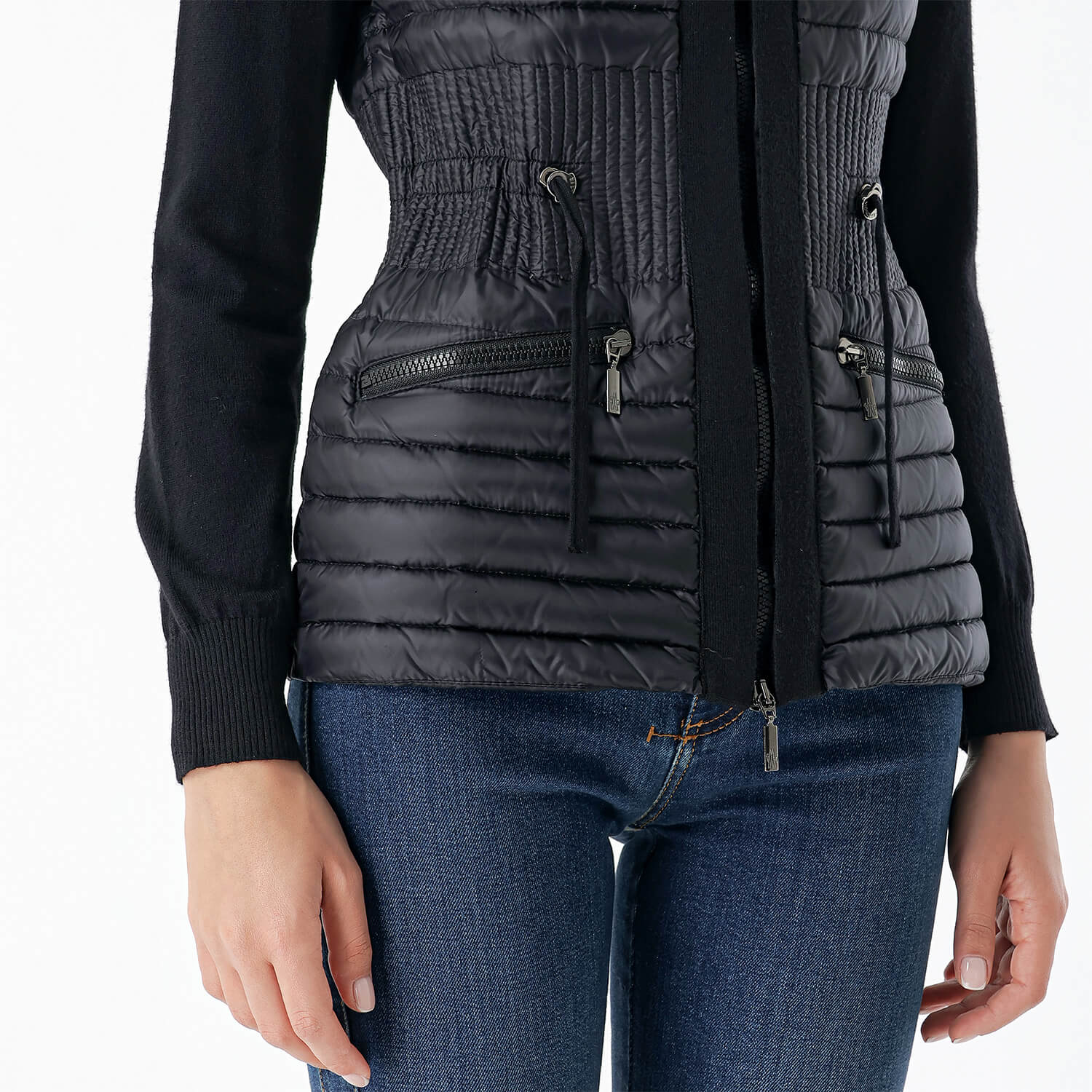 Moncler - Black Nylon&Knitted Jacket